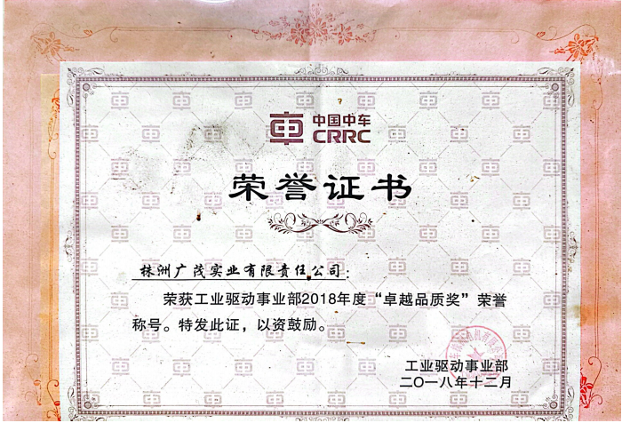 Excellence in Quality Award